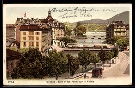AK Genève, L`Ile et les Ponts sur le Rhone